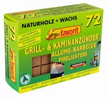 Favorit Anzünder für Grill&Kamin Echtholz und Wachs besonders brennstark 72 stck